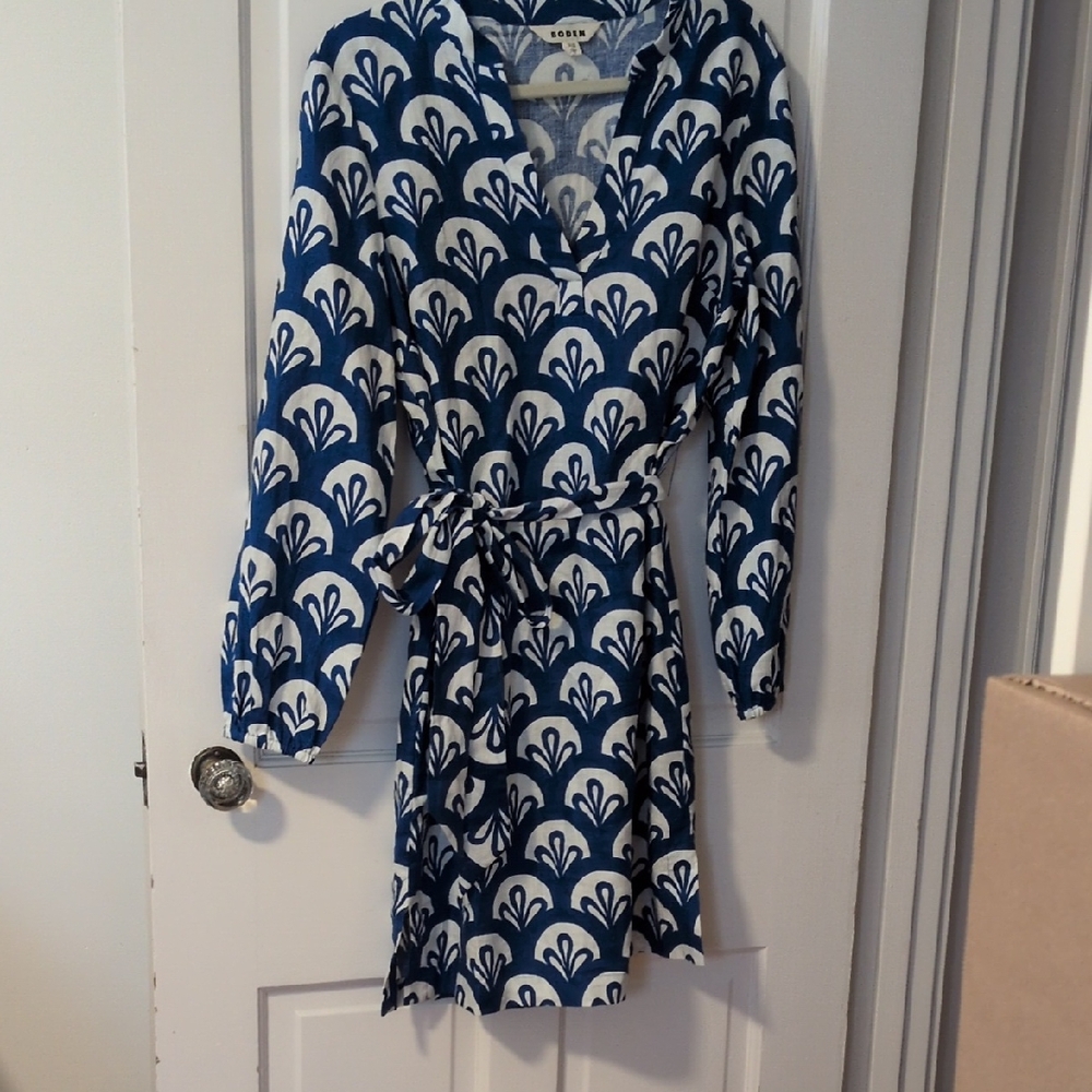 Boden Blue and White Floral Dress